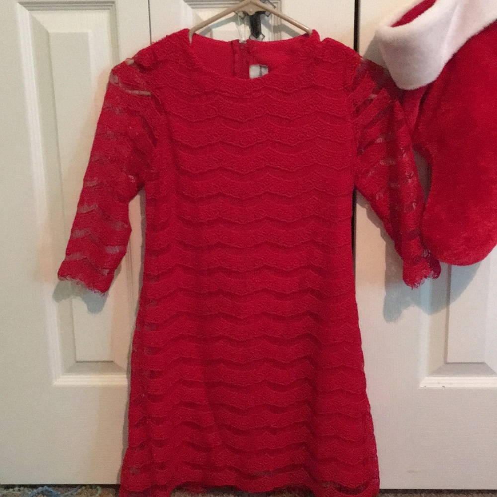 Cute red mid sleeve dress